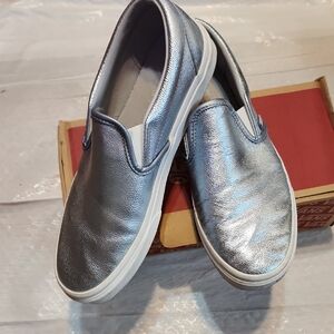 Vans Silver Metallic Slip-On Shoes
